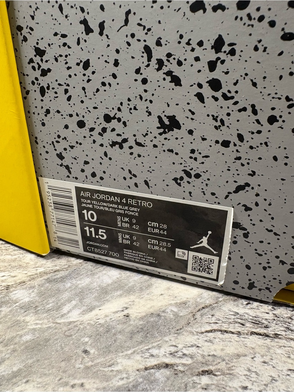 Air Jordan Retro 4 Mens “Lightning “ Yellow and Gray Sneakers size 10 - Picture 14 of 15